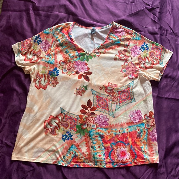 Tops - 3 xl Emery Rose Machine wash 95% polyester and 5% elastase